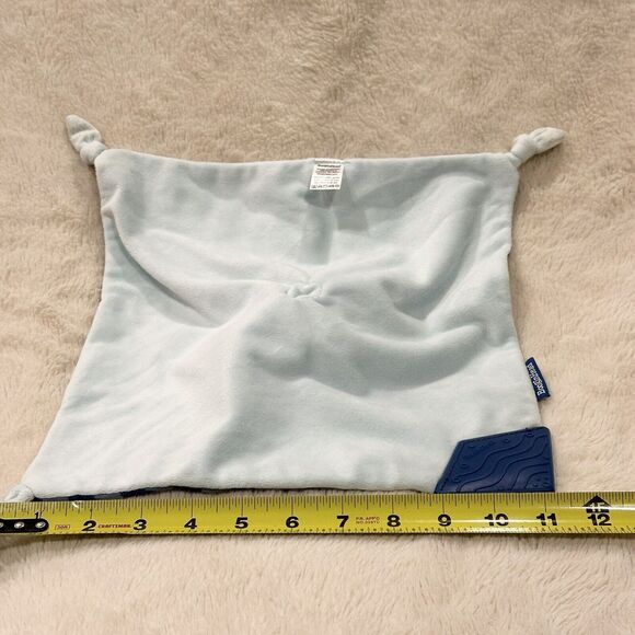 Booginhead Elephant Lovey Blue Gray 12" Security Plush Knotted Corners Teether - Picture 7 of 7